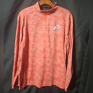 NCAA Utah Utes 1/4 Zip Camo Jacket Lightweight Men’s Size L From Colosseum